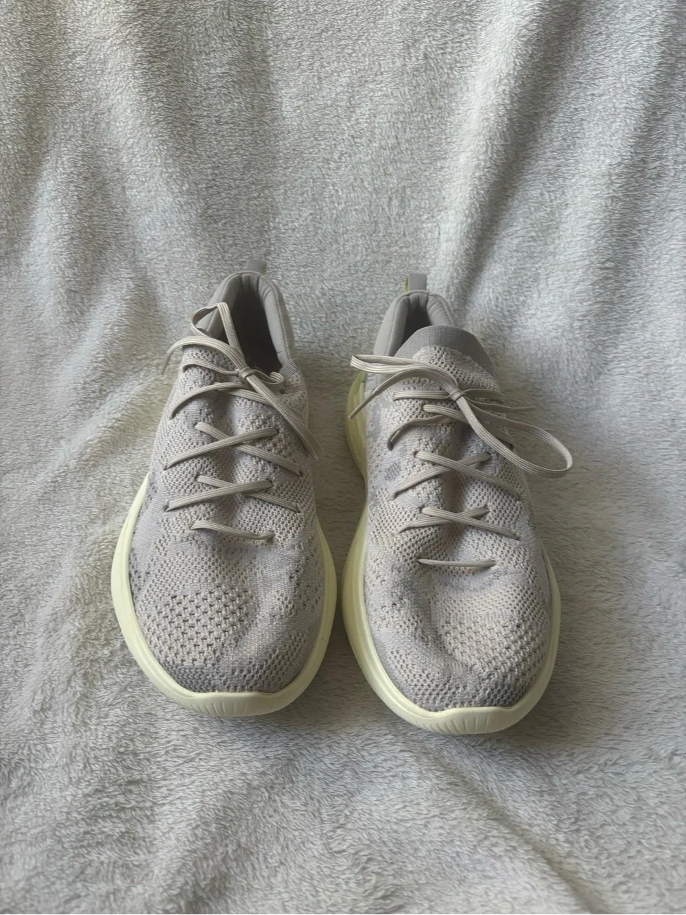 Sorel Women Light Gray Knit Lace-Up Athletic Sneakers Size 10.5